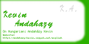 kevin andahazy business card